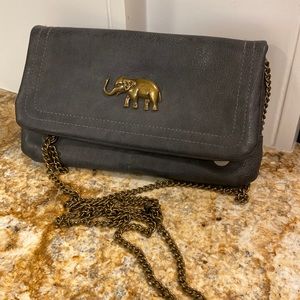 Blue grey shoulder purse